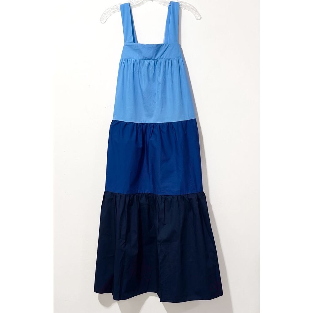 NWT: Moon River - Women's Blue, Colorblock, Maxi Dress (size Small)